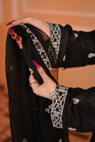 Black Cross Stich Aari Embroidery 3 Pcs Lawn Suit with Multani Khusa