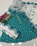 Polkadot Cut Work Lawn 3-Piece Dress