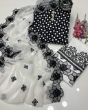 Polkadot Cut Work Lawn 3-Piece Dress